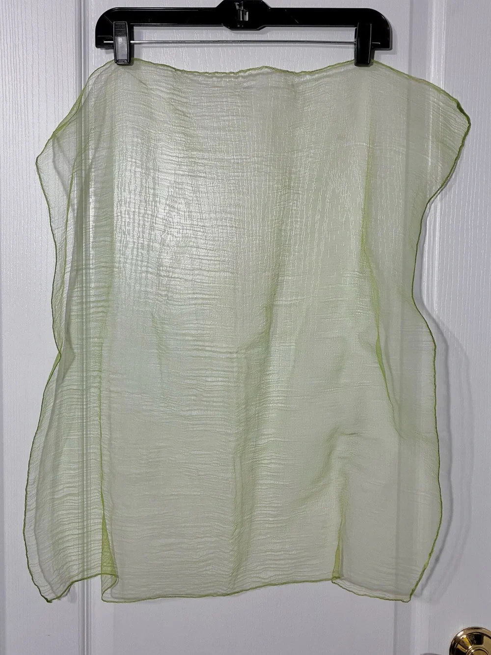 Vintage 2 Pc Mid Century Chiffon Square Scarf Lot Green Brown Sheer 25”
